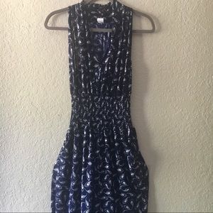 Blue Feathered Jumpsuit